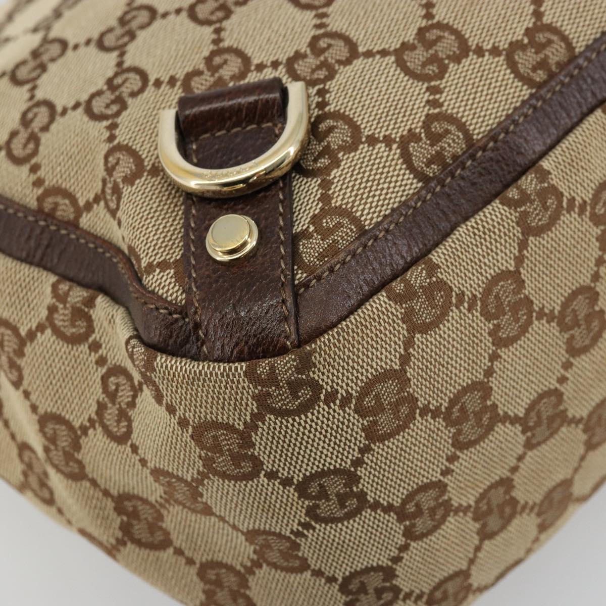 GUCCI GG Canvas Abbey Hand Bag Beige Gold 130739 Auth 176779A