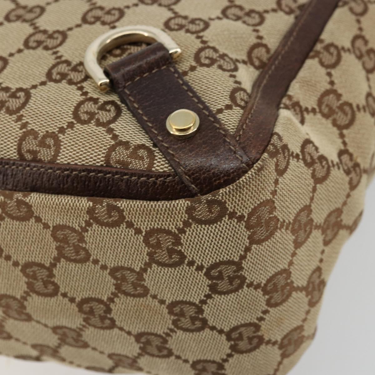 GUCCI GG Canvas Abbey Hand Bag Beige Gold 130739 Auth 176779A