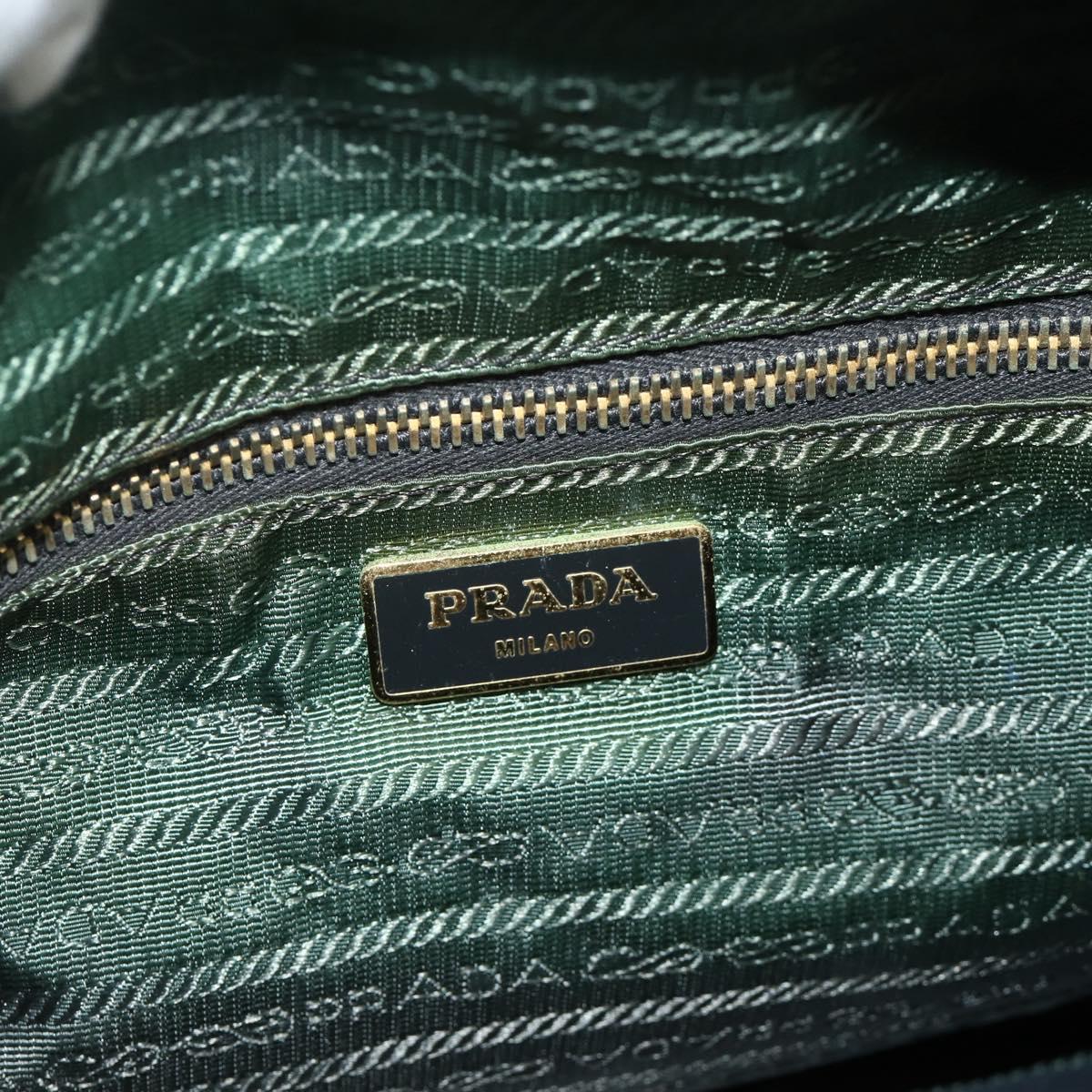 PRADA Shoulder Bag Nylon 2way Green Gold Auth 176782