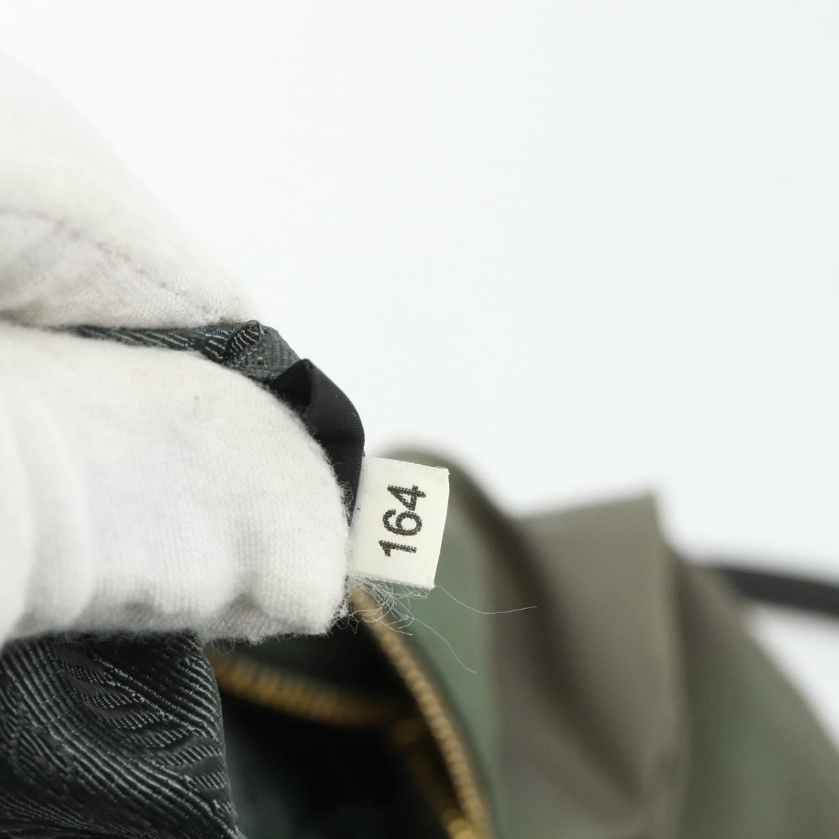 PRADA Shoulder Bag Nylon 2way Green Gold Auth 176782