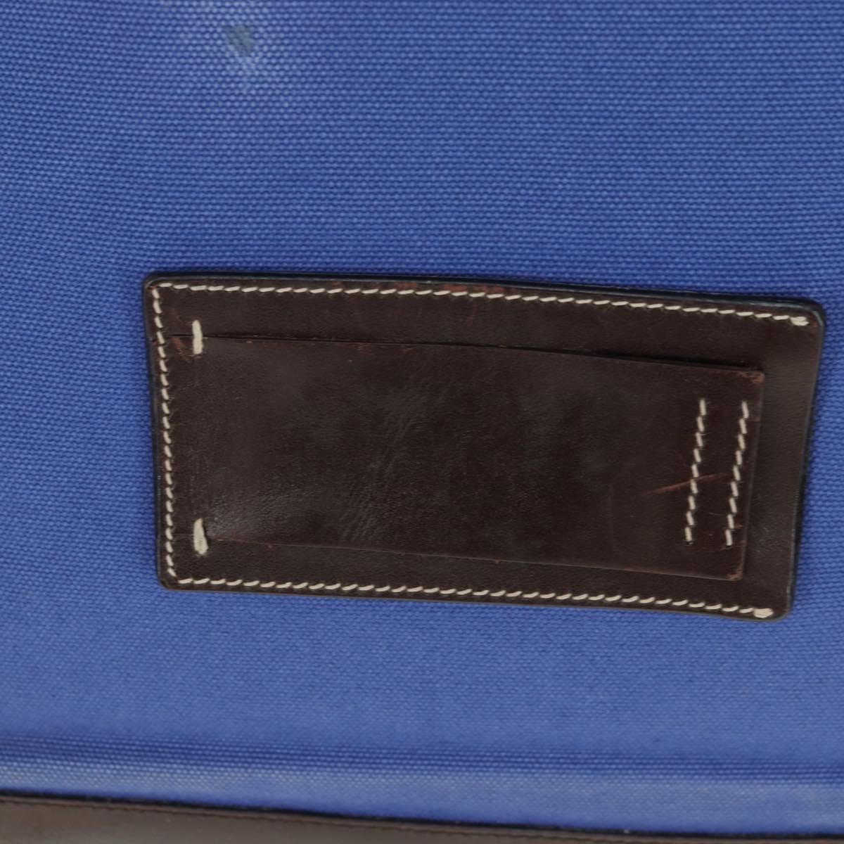PRADA Backpack Canvas Blue Silver Auth 176786