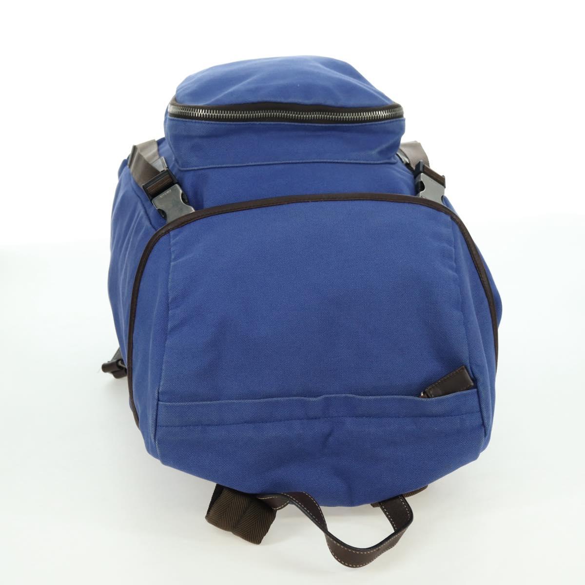 PRADA Backpack Canvas Blue Silver Auth 176786