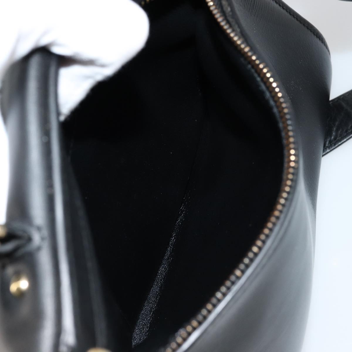 Salvatore Ferragamo Gancini Sofia Hand Bag Leather 2way Black Gold Auth 176789