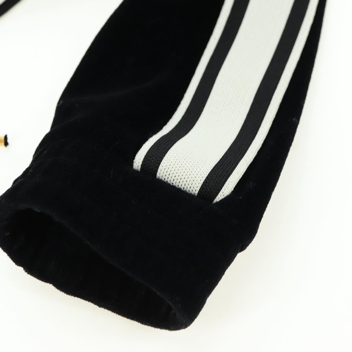 CELINE Cropped Hoodie Velor Black Auth 176793M