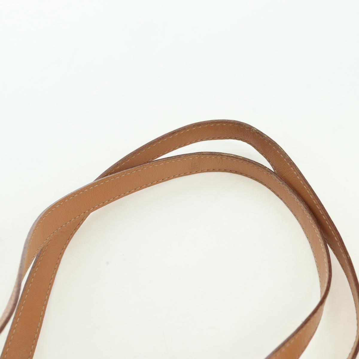 CELINE Macadam Canvas Boston Bag PVC Leather Brown Gold Auth 176802V
