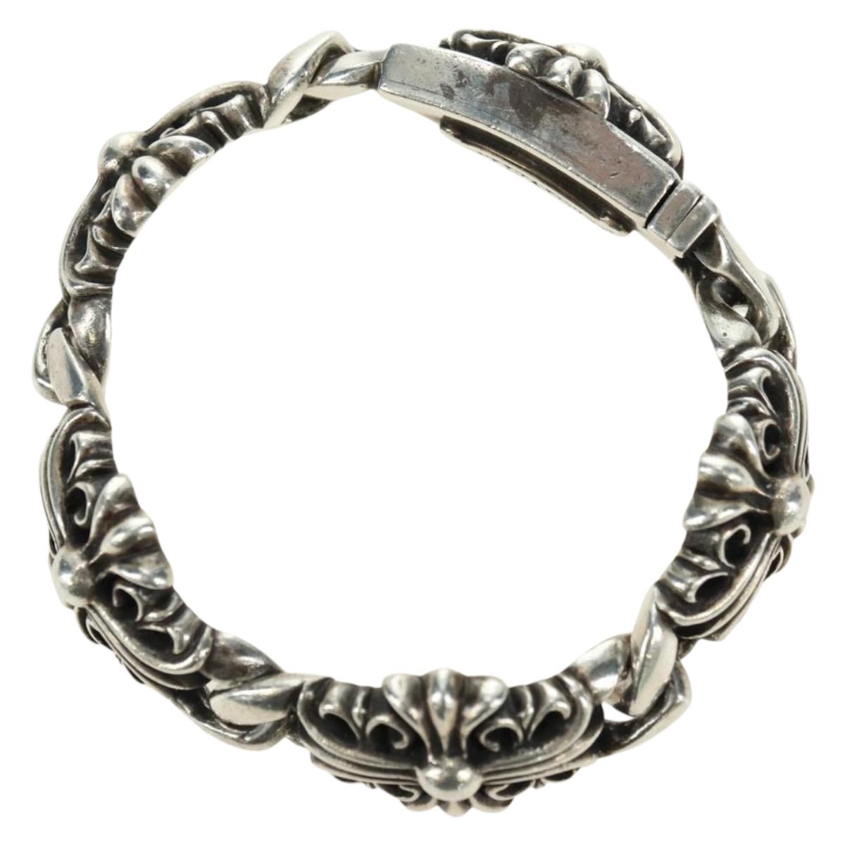 Chrome Hearts Keeper Link ID Bracelet Ag925 4 Links Silver Auth 176817SM
