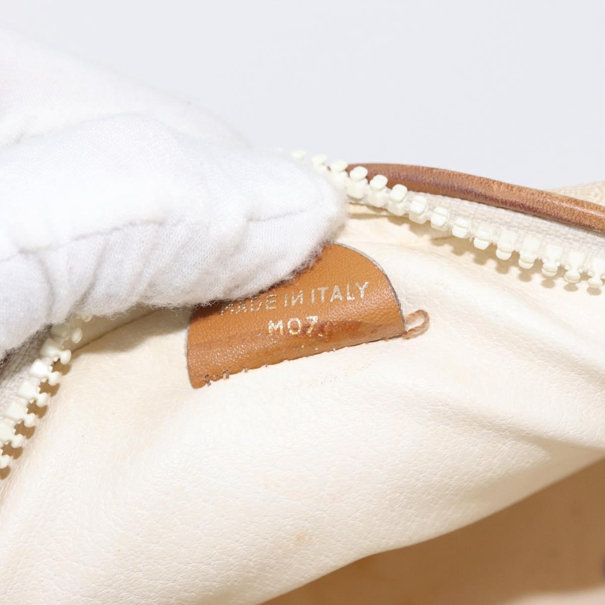 CELINE Macadam Canvas Shoulder Bag PVC White Auth 176818