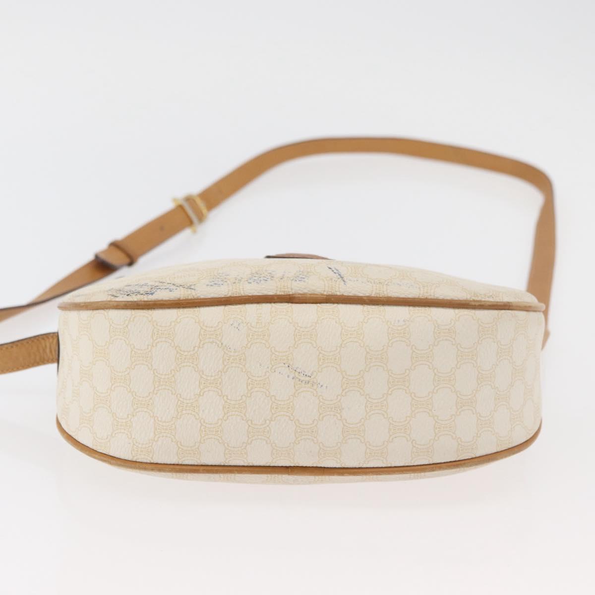 CELINE Macadam Canvas Shoulder Bag PVC White Auth 176818