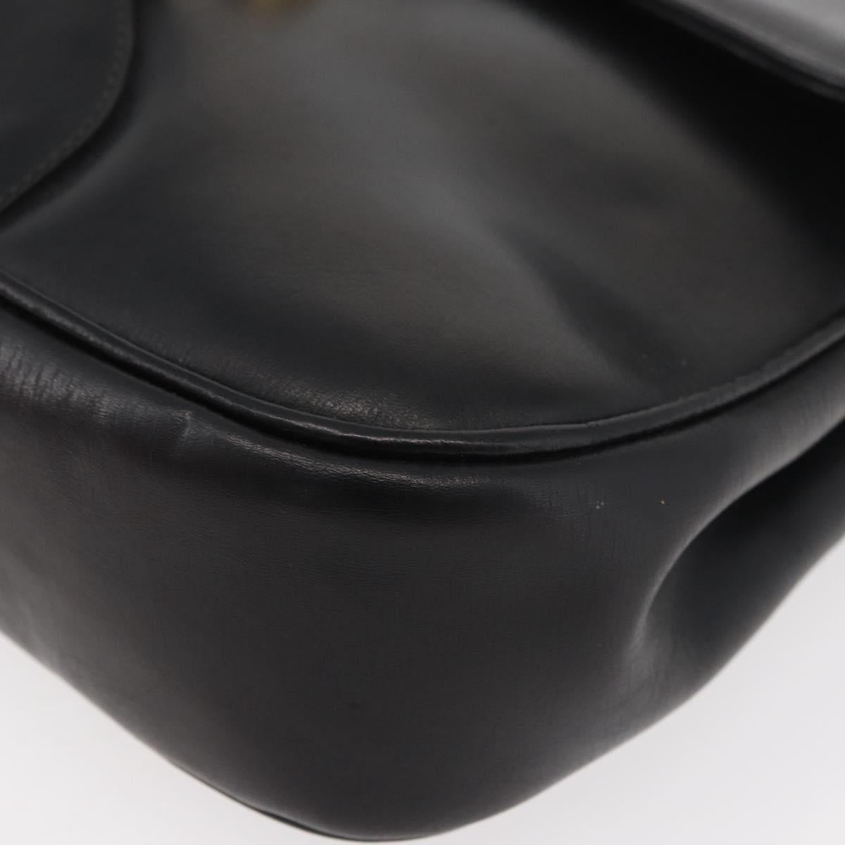 GUCCI Web Sherry Line Jackie Shoulder Bag Leather Black Gold Red Auth 176825A
