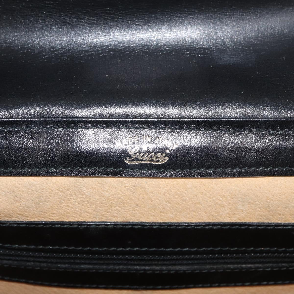 GUCCI Web Sherry Line Jackie Shoulder Bag Leather Black Gold Red Auth 176825A