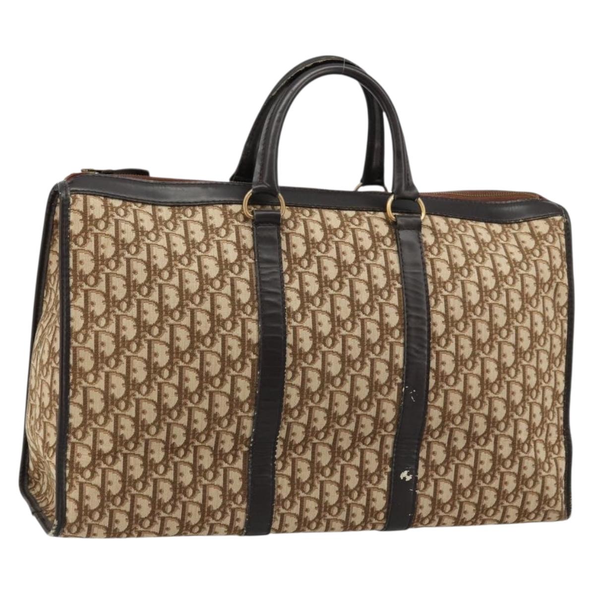 Christian Dior Trotter Canvas Hand Bag Beige Auth 176827
