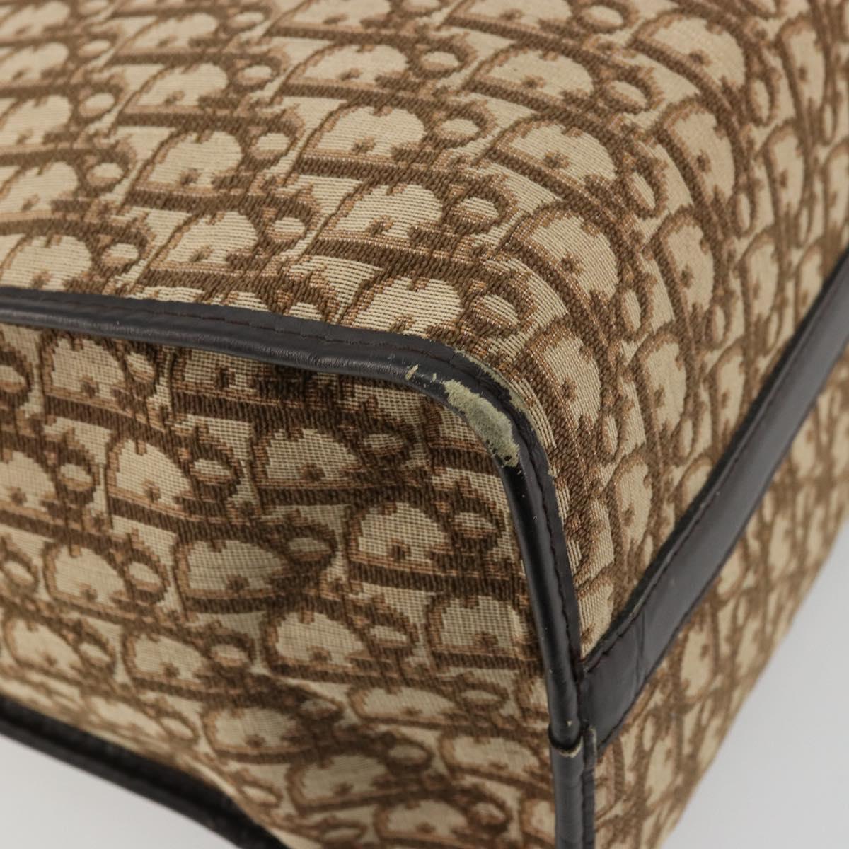 Christian Dior Trotter Canvas Hand Bag Beige Auth 176827
