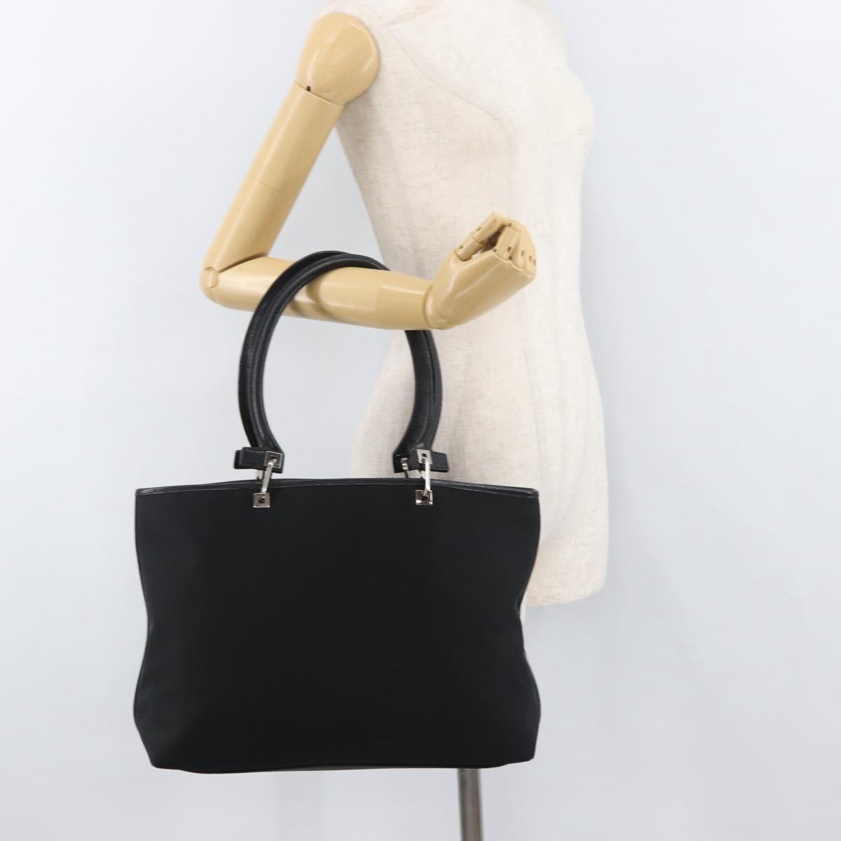 Salvatore Ferragamo Gancini Tote Bag Nylon Black Silver Auth 176841A