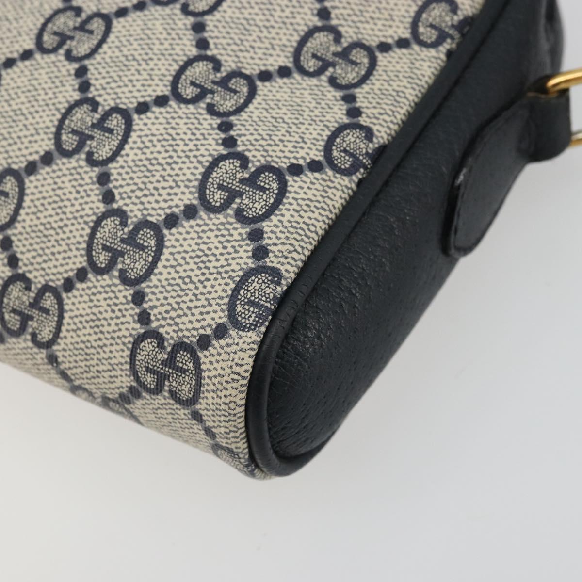 GUCCI Micro GG Supreme Sherry Line Bag PVC Navy Gold 116 02 055 Auth 176847