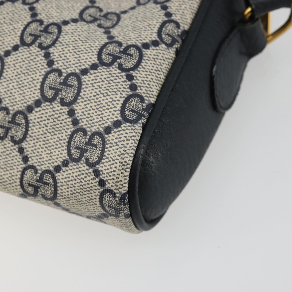 GUCCI Micro GG Supreme Sherry Line Bag PVC Navy Gold 116 02 055 Auth 176847
