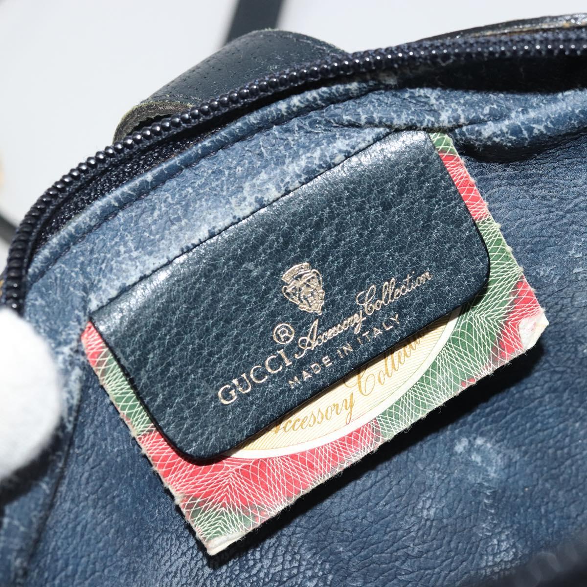GUCCI Micro GG Supreme Sherry Line Bag PVC Navy Gold 116 02 055 Auth 176847