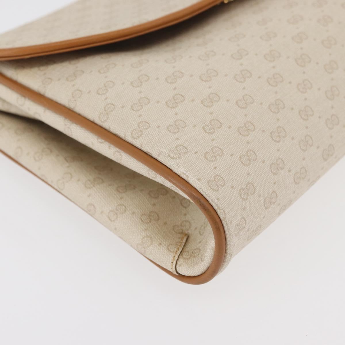 GUCCI Micro GG Supreme Shoulder Bag PVC Ivory Gold 004 14 1923 Auth 176849