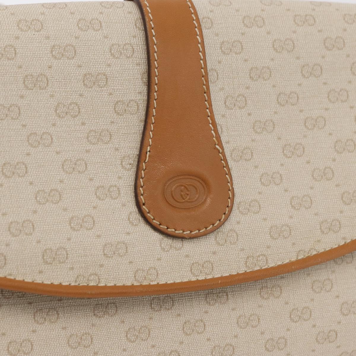 GUCCI Micro GG Supreme Shoulder Bag PVC Ivory Gold 004 14 1923 Auth 176849