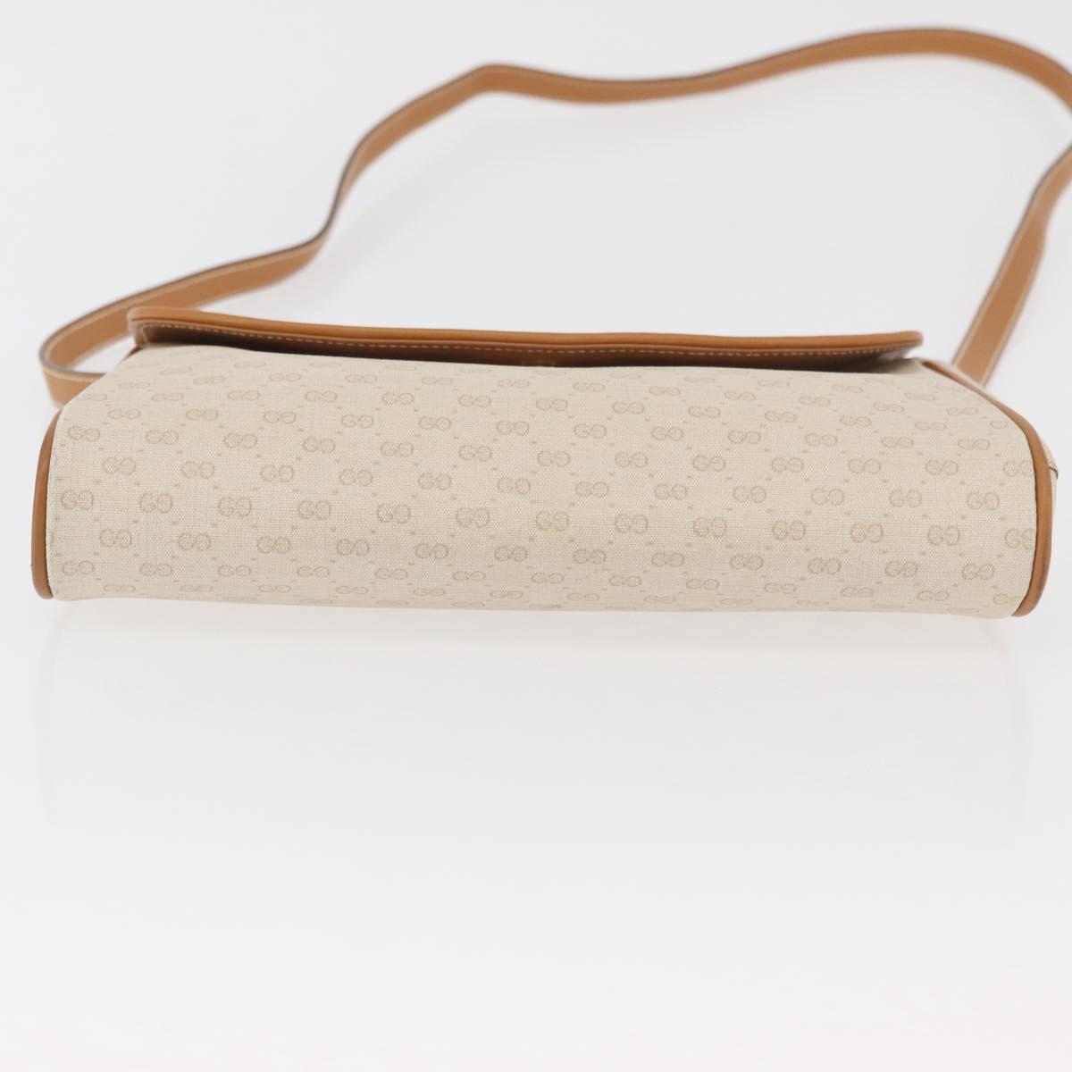 GUCCI Micro GG Supreme Shoulder Bag PVC Ivory Gold 004 14 1923 Auth 176849