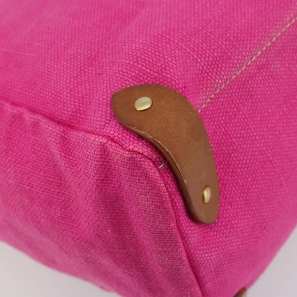 Miu Miu Tote Bag Canvas Pink Gold Auth 176854A