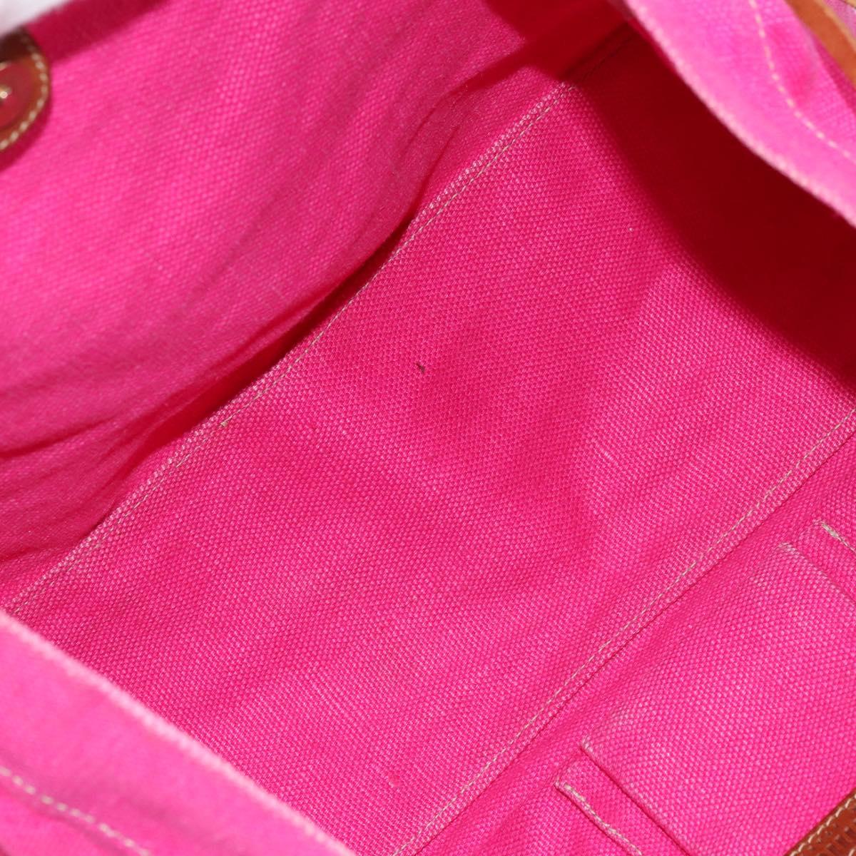 Miu Miu Tote Bag Canvas Pink Gold Auth 176854A