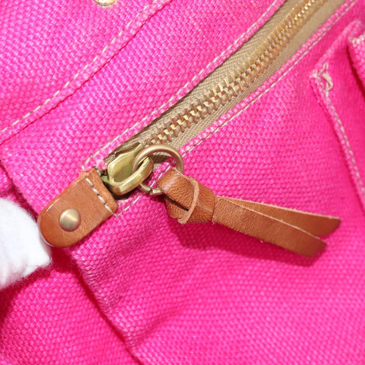 Miu Miu Tote Bag Canvas Pink Gold Auth 176854A