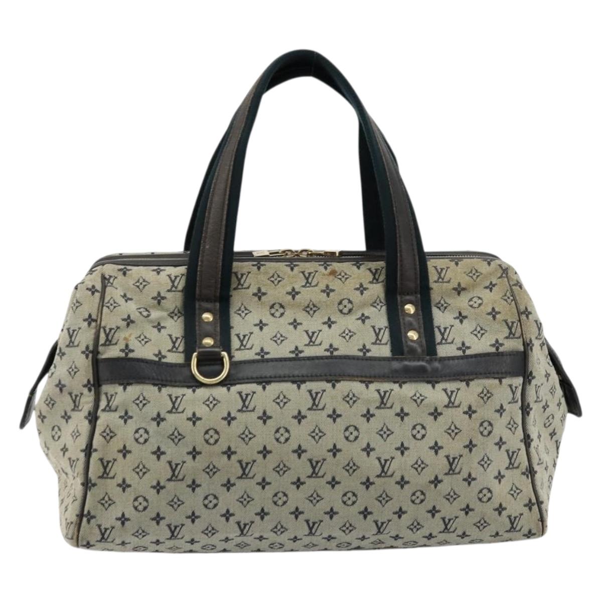 LOUIS VUITTON Monogram Mini Josephine GM Hand Bag Blue M92211 LV Auth 176856