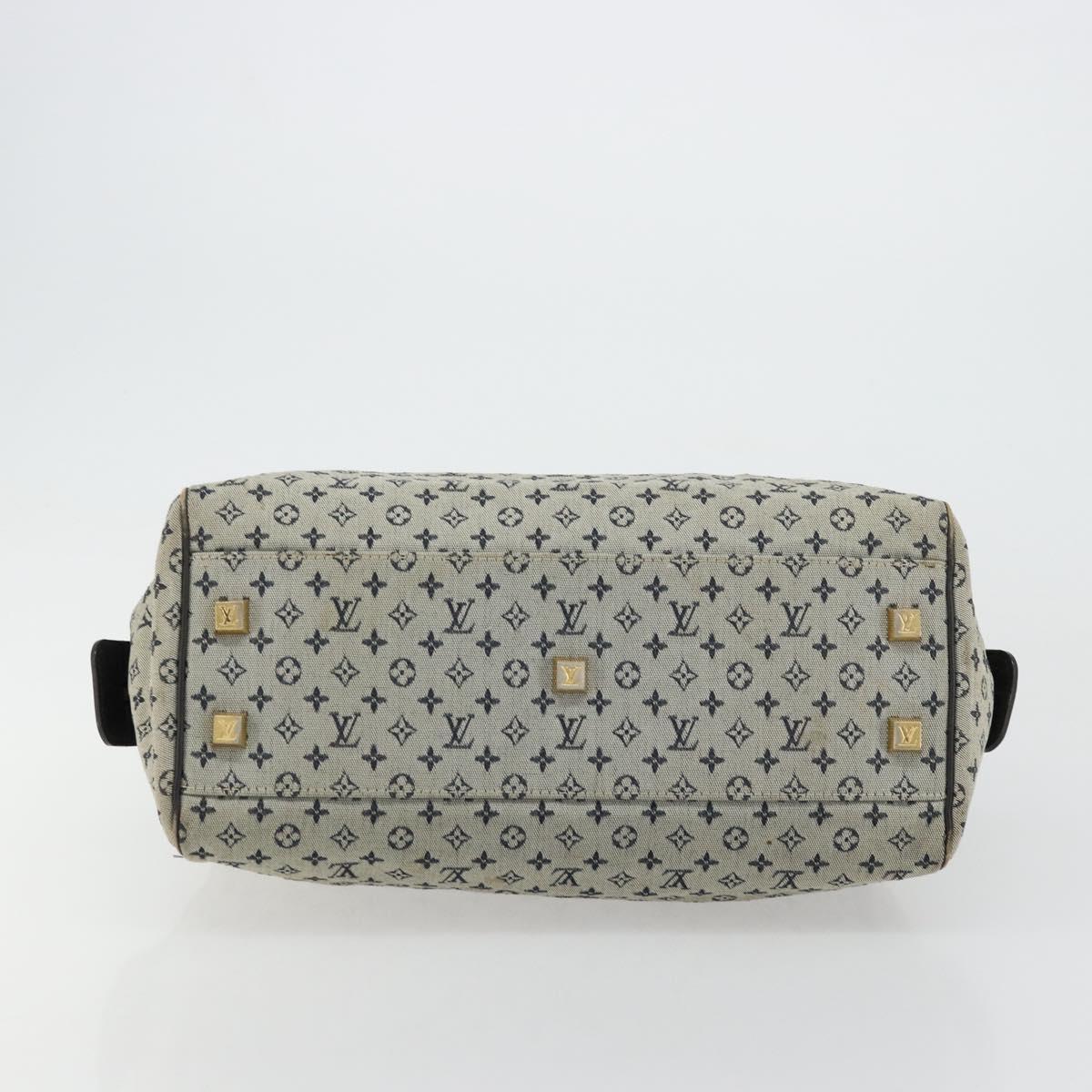 LOUIS VUITTON Monogram Mini Josephine GM Hand Bag Blue M92211 LV Auth 176856