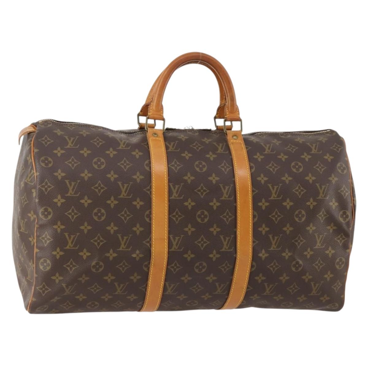 LOUIS VUITTON Monogram Keepall 50 Boston Bag M41426 LV Auth 176865