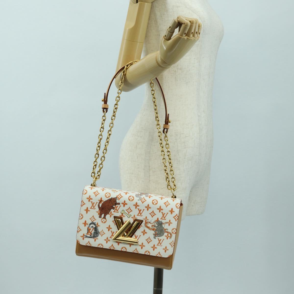 LOUIS VUITTON Catgram Twist MM Shoulder Bag White M44460 LV Auth 176866SM
