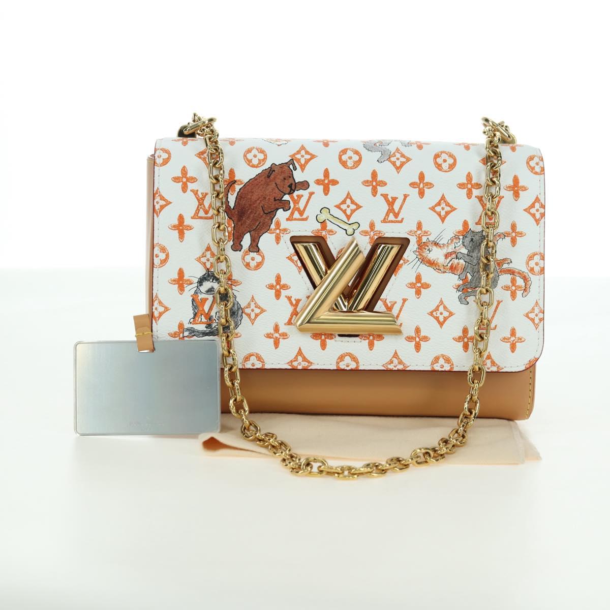 LOUIS VUITTON Catgram Twist MM Shoulder Bag White M44460 LV Auth 176866SM
