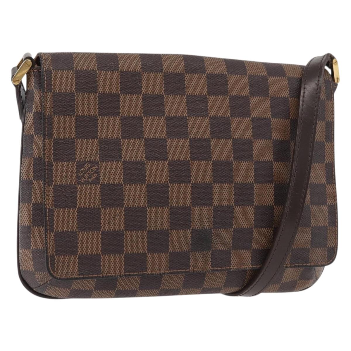 LOUIS VUITTON Damier Ebene Musette Tango Shoulder Bag N51301 LV Auth 176871