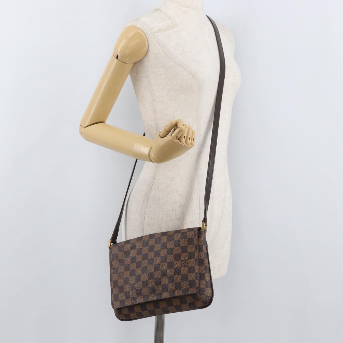 LOUIS VUITTON Damier Ebene Musette Tango Shoulder Bag N51301 LV Auth 176871