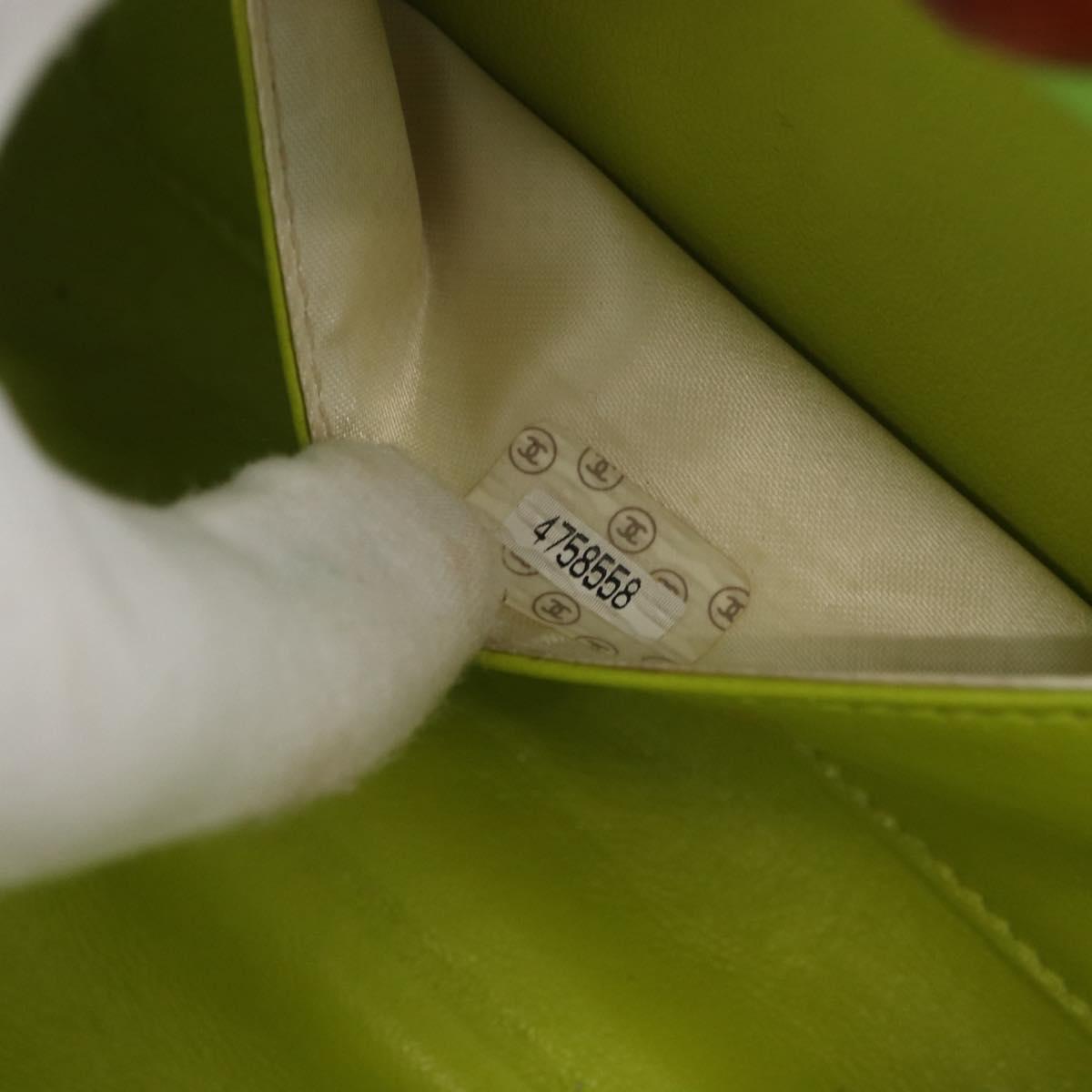 CHANEL Matelasse Chain Hand Bag Suede Light green CC Auth 176874SAV