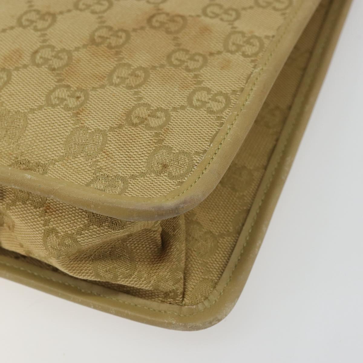 GUCCI GG Canvas Shoulder Bag Beige Gold 91762 Auth 176892