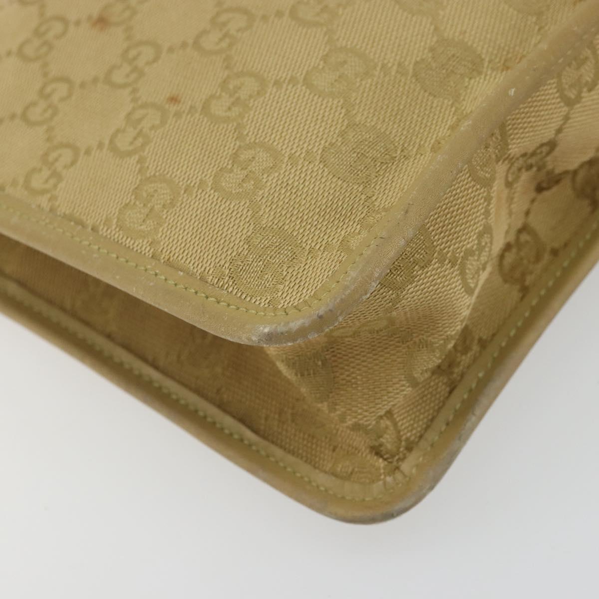 GUCCI GG Canvas Shoulder Bag Beige Gold 91762 Auth 176892