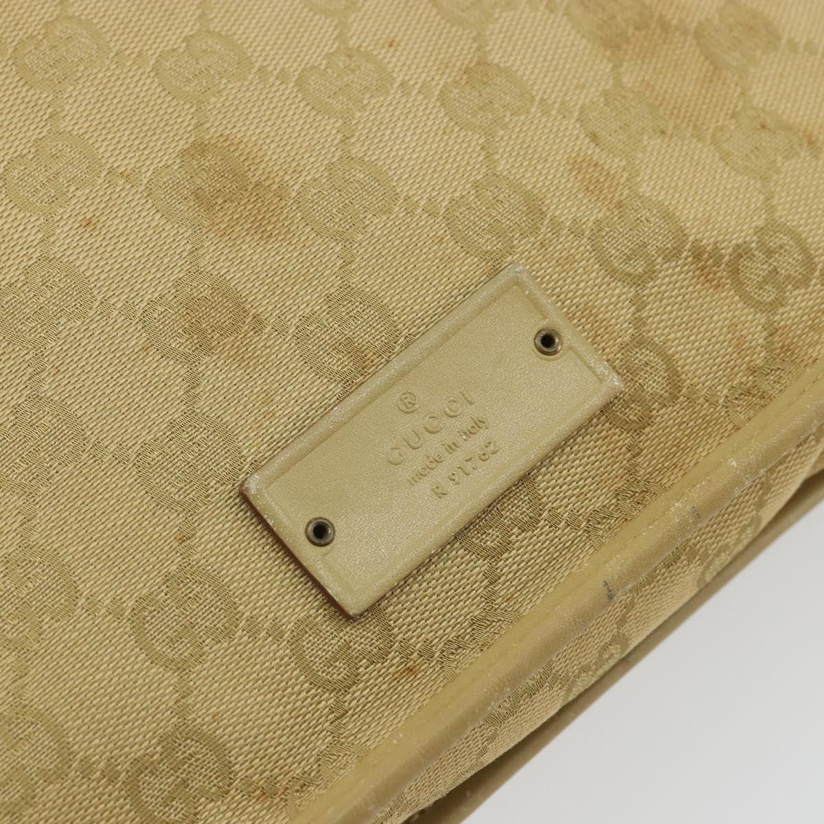 GUCCI GG Canvas Shoulder Bag Beige Gold 91762 Auth 176892