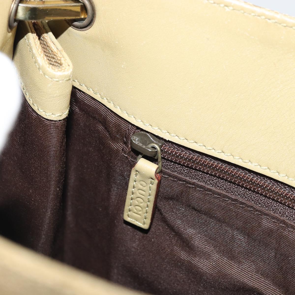 GUCCI GG Canvas Shoulder Bag Beige Gold 91762 Auth 176892