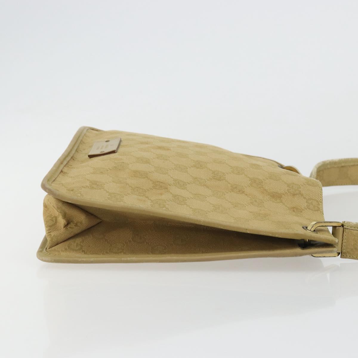 GUCCI GG Canvas Shoulder Bag Beige Gold 91762 Auth 176892