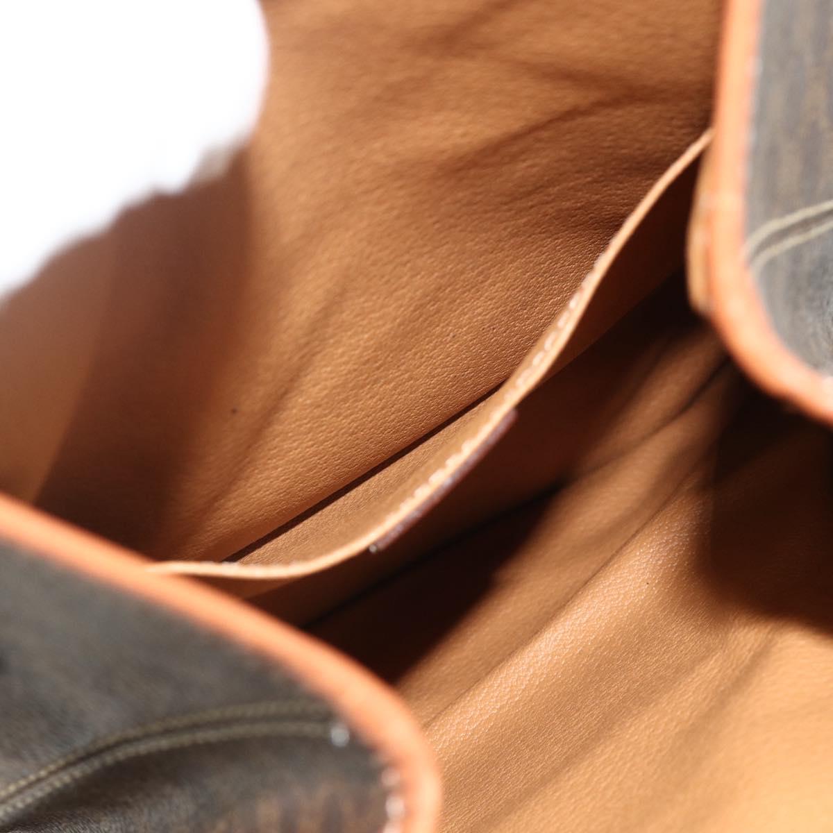 CELINE Macadam Canvas Backpack PVC Leather Brown Gold Auth 176902