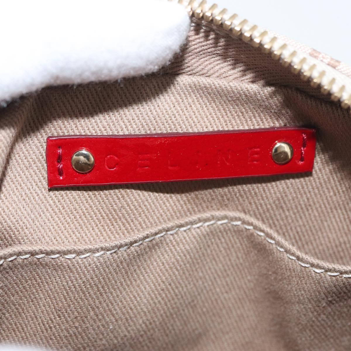 CELINE Macadam Canvas Pouch Beige Gold Auth 176903A