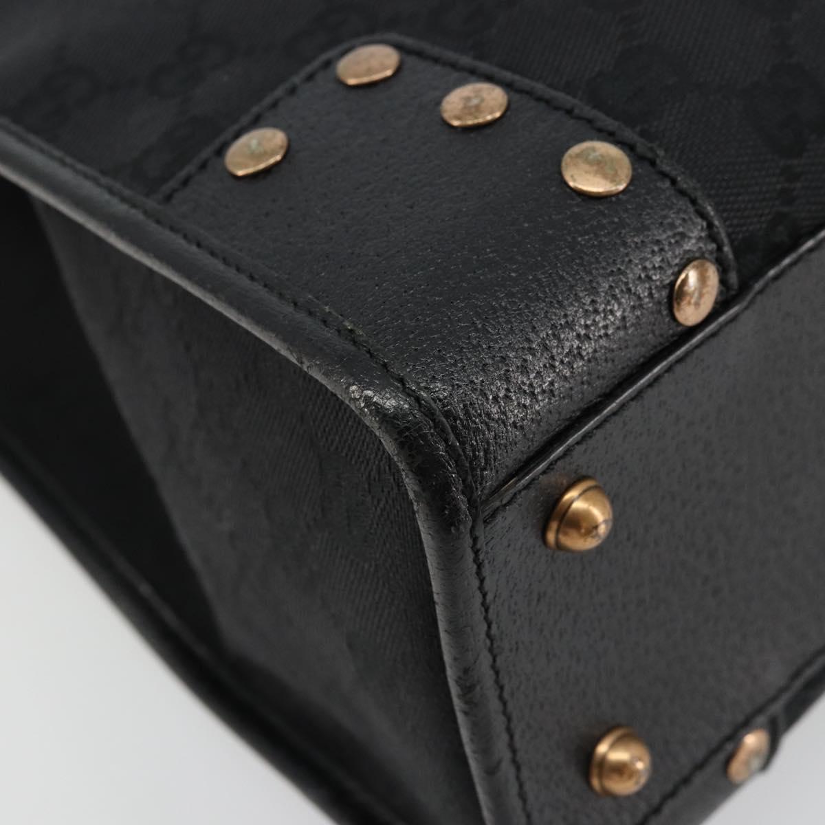 GUCCI GG Canvas Hand Bag Black Gold 124260 Auth 176927A