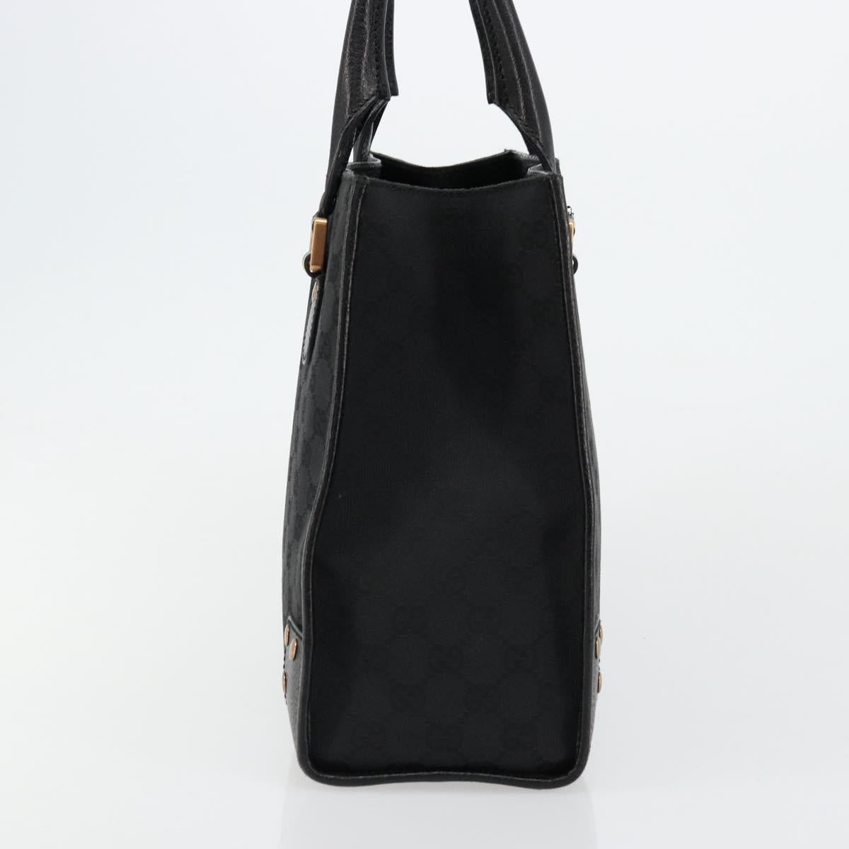GUCCI GG Canvas Hand Bag Black Gold 124260 Auth 176927A