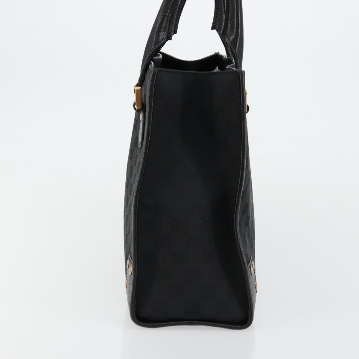 GUCCI GG Canvas Hand Bag Black Gold 124260 Auth 176927A