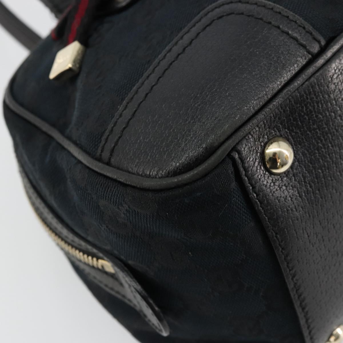 GUCCI GG Canvas Princi Hand Bag Black Gold 161720 Auth 176928