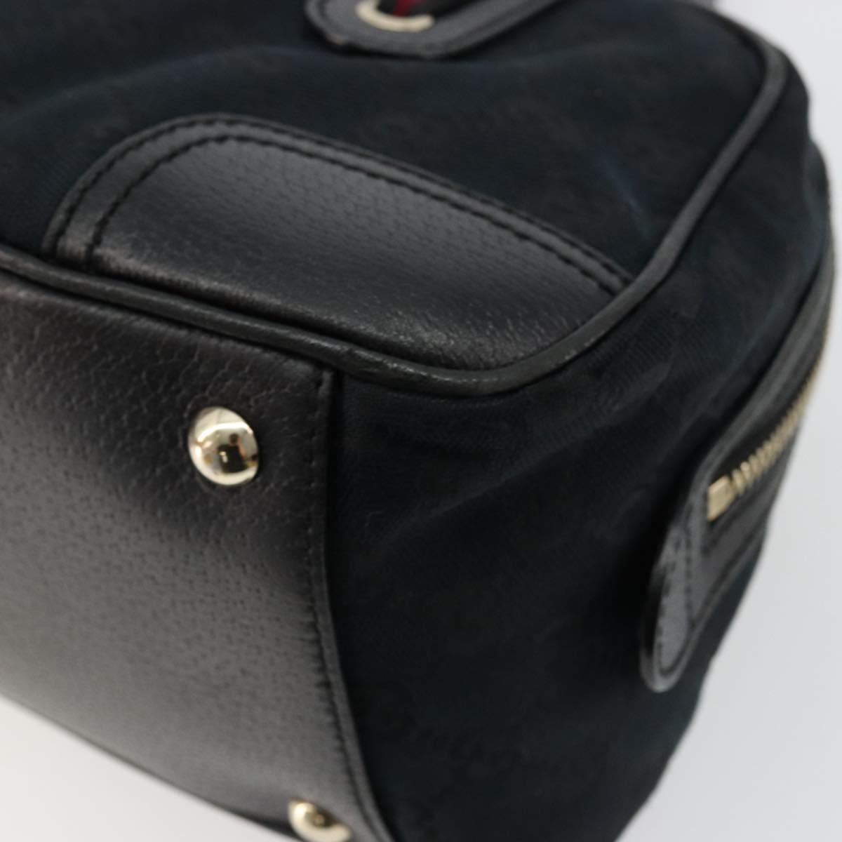 GUCCI GG Canvas Princi Hand Bag Black Gold 161720 Auth 176928