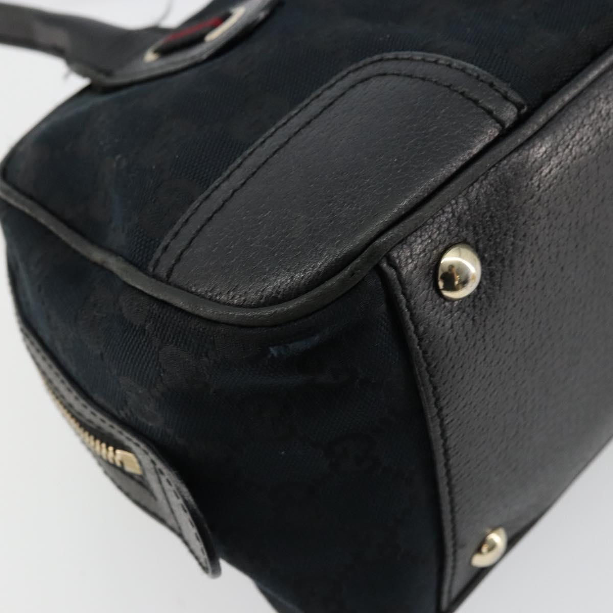 GUCCI GG Canvas Princi Hand Bag Black Gold 161720 Auth 176928