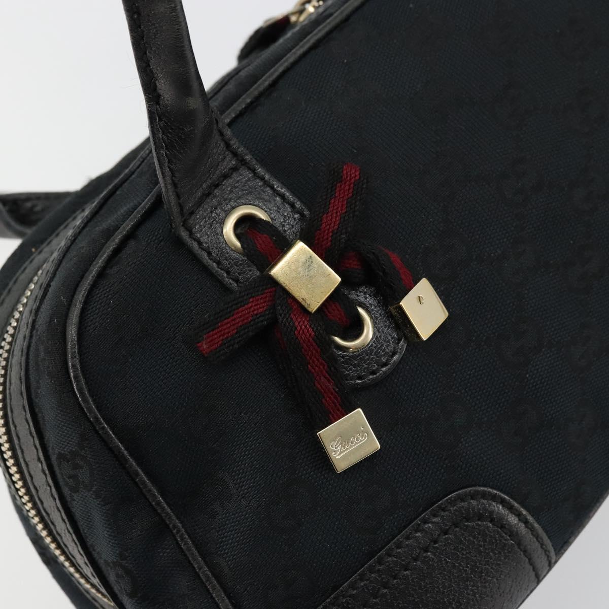 GUCCI GG Canvas Princi Hand Bag Black Gold 161720 Auth 176928