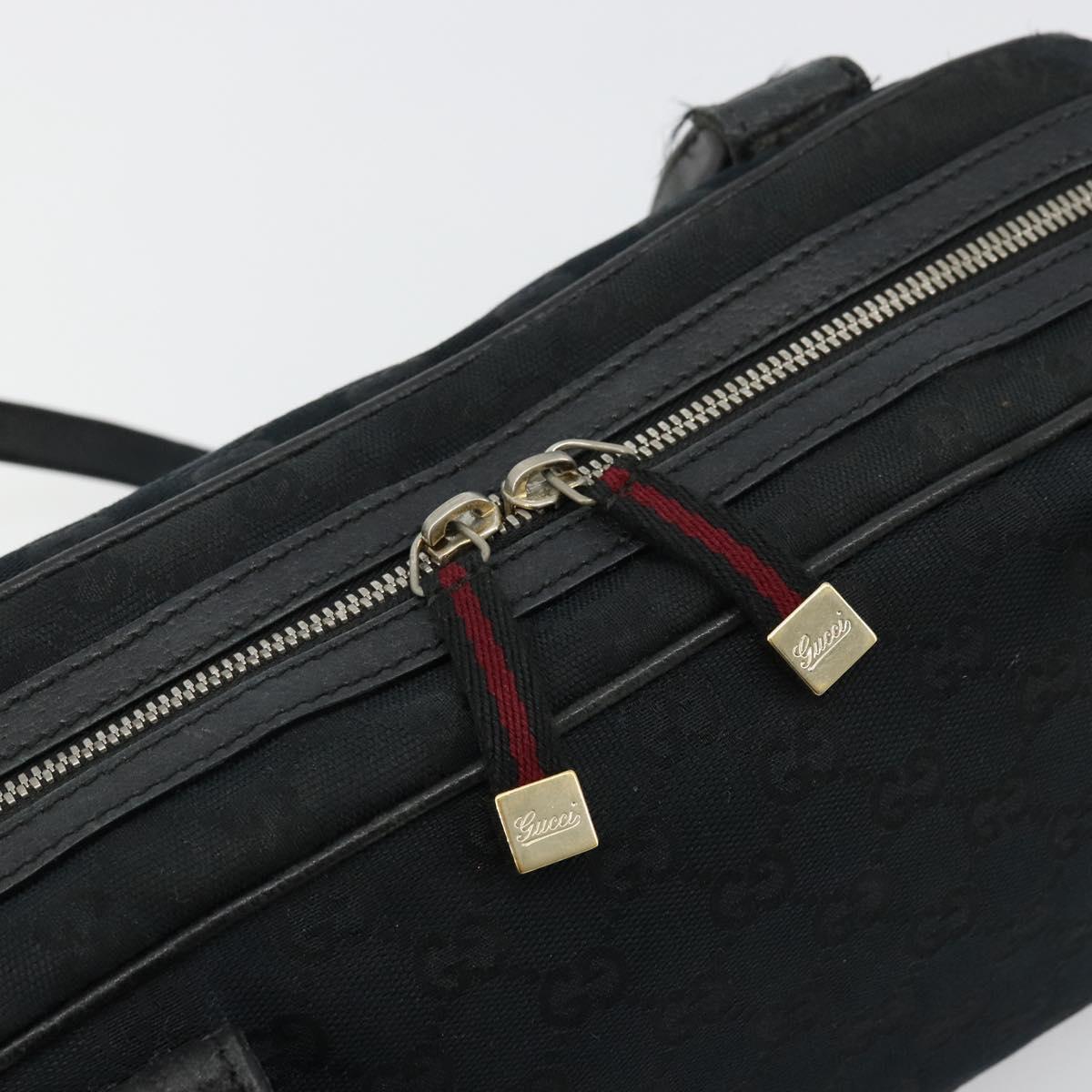 GUCCI GG Canvas Princi Hand Bag Black Gold 161720 Auth 176928