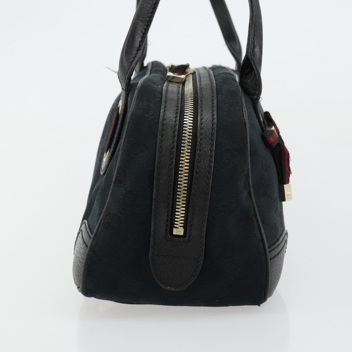 GUCCI GG Canvas Princi Hand Bag Black Gold 161720 Auth 176928